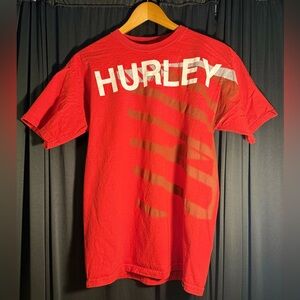 Medium Hurley Red and Brown Striped Men's T-Shirt